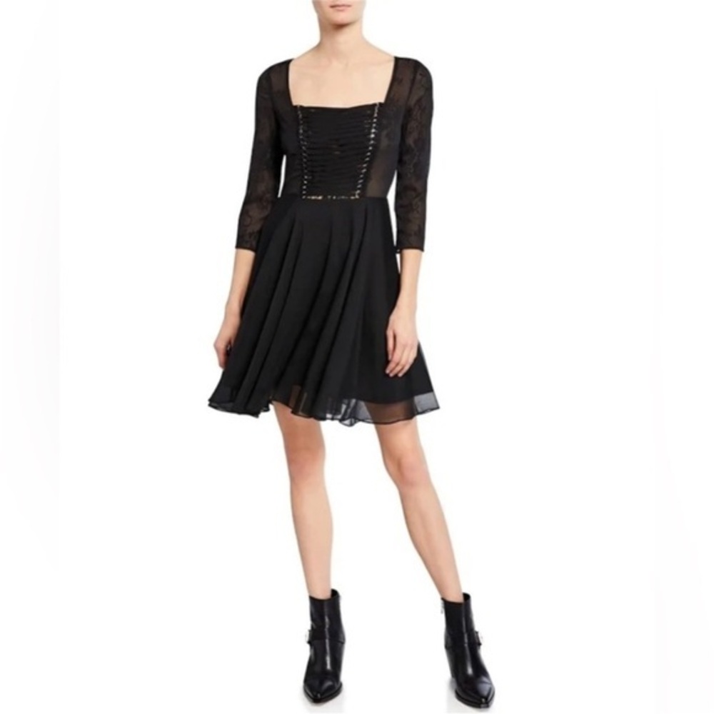 The Kooples chiffon and lacing dress lace detail NWT Sz medium